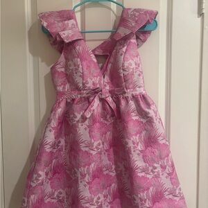 Pink Floral Sparkly Dress